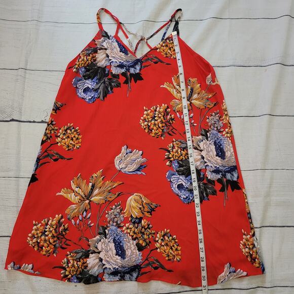 Umgee Size L Red Floral Sleeveless Shift Dress Lightweight Boho Summer Sundress - Picture 4 of 8